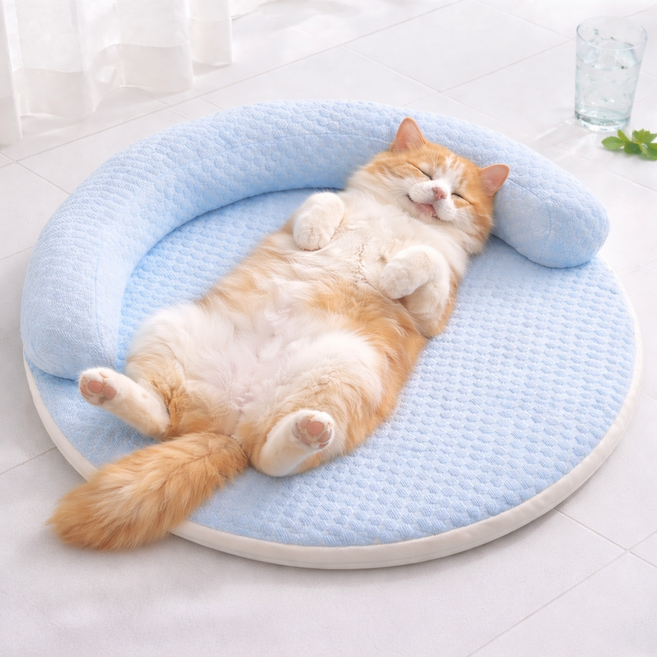 GACA 강아지 고양이 쿨매트 냉감 쿨링 방석, 1개, 블루