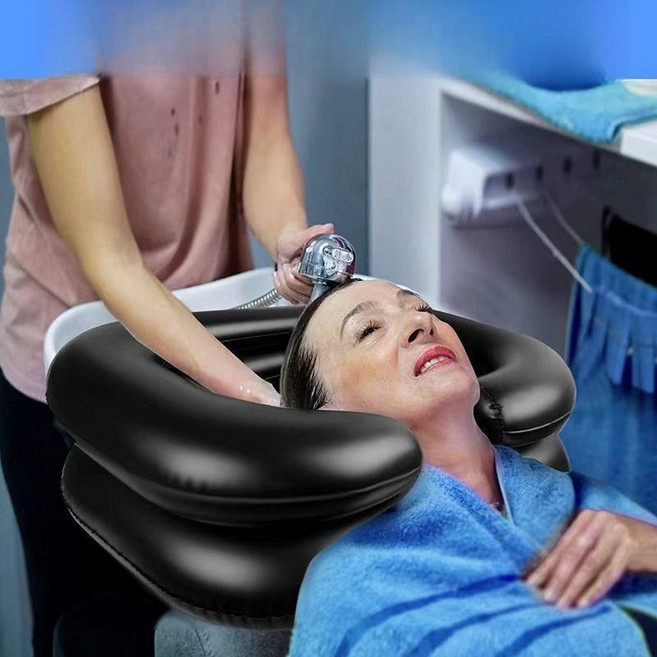 머리감는도구 환자용 머리감는의자 방수포 임산부용 어린이 머리세발기 머리감기기, 60x55, 1개, 블랙 기본 세면대