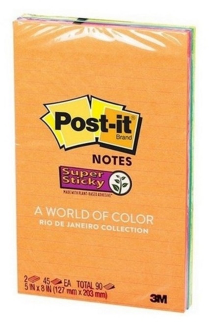 포스트잍 3M 포스트잇 미팅노트 5845-SSUC 4색라인 127x203mm, 없음, 3M 포스트잇 미팅노트 5845-SSUC 4색라인 / 127x203mm, 1