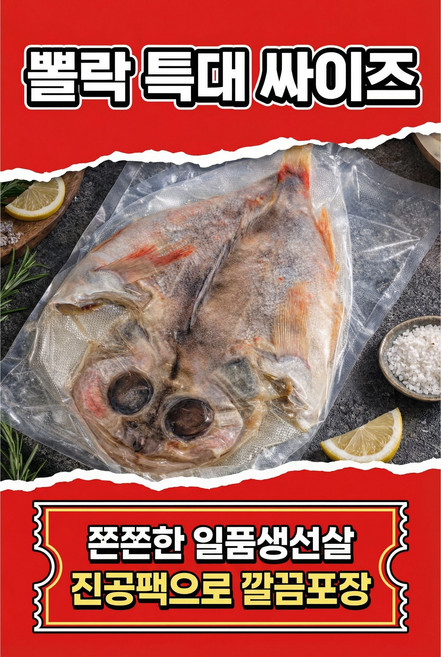 [반건조] 뽈락 특대 싸이즈 35cm내외 450g내외 서북수산, 1개, 450g