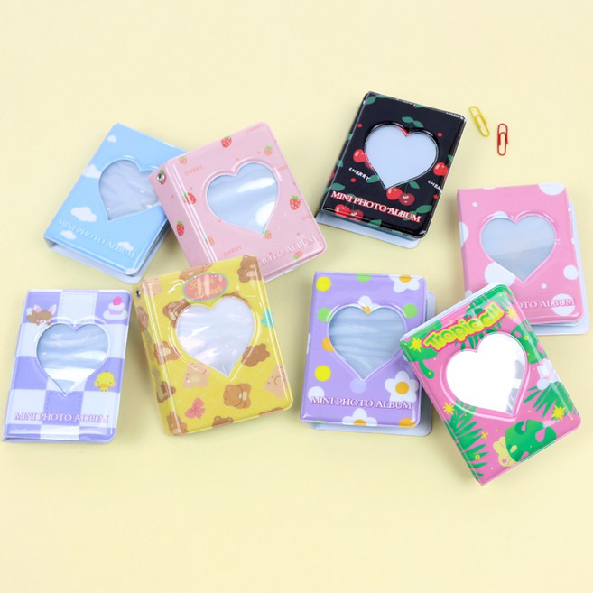 1단 하트 미니 콜렉트북 8종 포토카드 앨범 콜북 포켓 사진첩 포토북, 퍼플플라워