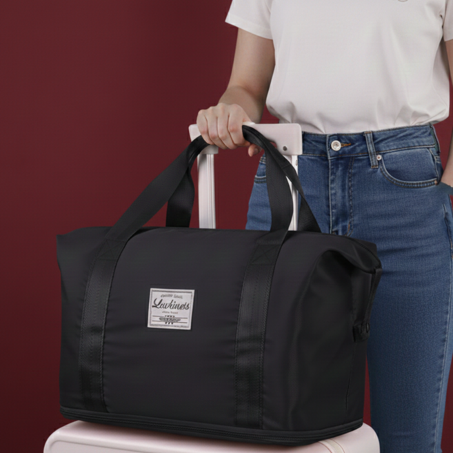 투데이리빙 대용량 확장 여행용 보스턴백 확장형 여행 보조 가방 캐리어 결합 더플백 멀티 수납 생활 방수 폴딩백