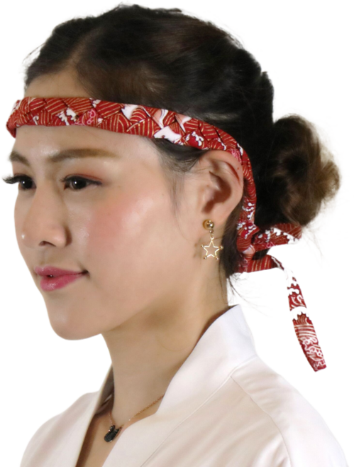 Makone 일식 머리끈 일본스타일 이자카야 요리 초밥가게 종업원 요리사 끈으로묶는타입 머리띠 수공