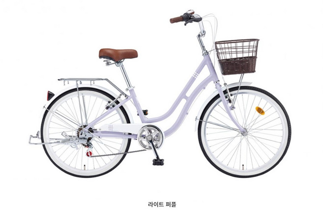 [완전조립 및 포장발송]삼천리 선데이/프림로즈 자전거 20/22/24/26 인치 7단기어 여성용 자전거/줌 라이트/후미등/변환식 번호키(자물쇠) 무상 증정, 26년 프림로즈 24 라이트 퍼플, 1개, 167cm