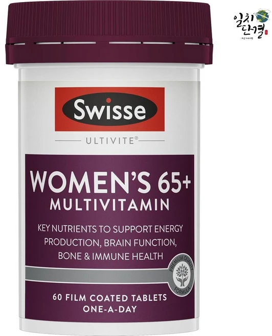 스위스 여성 65세 이상 얼티바이트 멀티비타민 60정 Swisse Women's Ultivite 65+ 60 Tablets, 1개 - 쿠팡