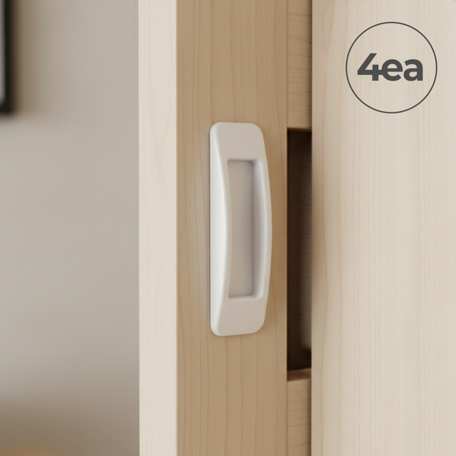 에버리즈 부착형 슬라이드그립 창문 미닫이문 손잡이 4P, 4개, 화이트(WH)