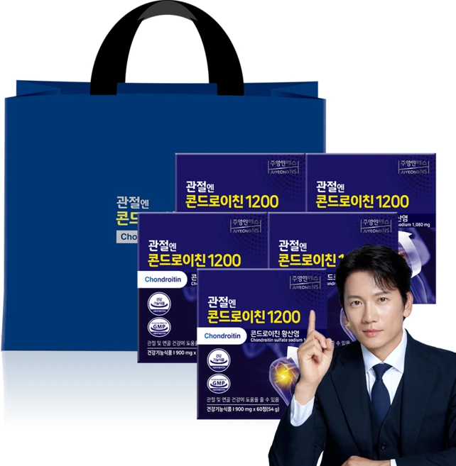 [본사] 관절엔 콘드로이친 (5개월분) 선물세트 (쇼핑백 포함), 60정, 5개 - 쿠팡