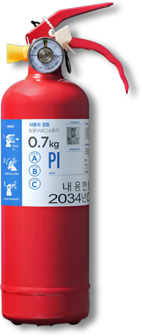 차량용소화기 0.7kg ABC 축압식 분말 가정용 자동차겸용, 1개, 레드