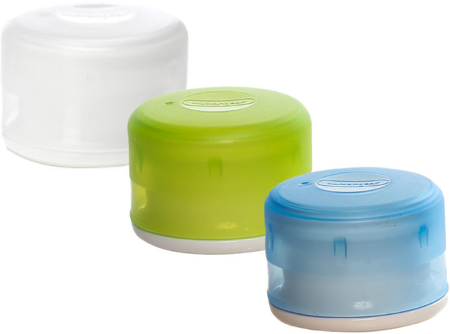 휴먼기어 고텁 | 하드 용기 | 쉽게 열림 | 식품 안전 재 humangear GoTubb | Hard Container | Easy Open | Food-Safe Material, Small (3-pack), 1개, Clear/Green/Blue