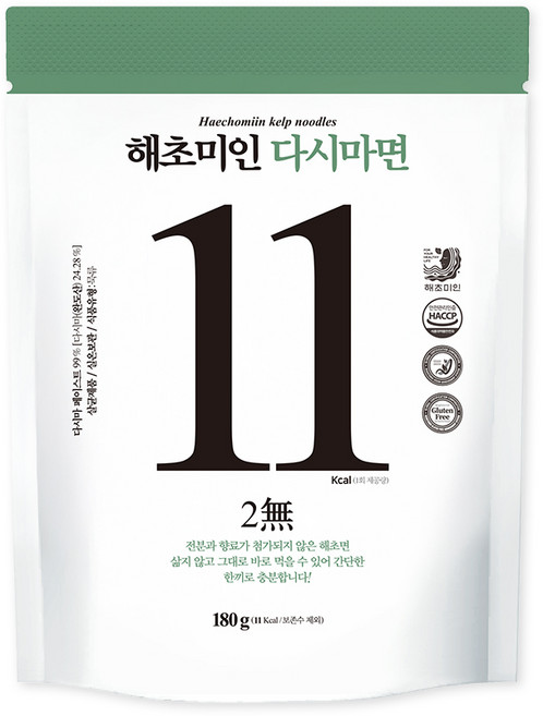 해초미인 다시마면 25인분 세트(다시마면 25봉 + 비빔소스 15봉 + 물냉면소스 10봉), 25개, 180g