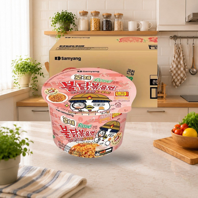 삼양식품 큰컵 로제불닭볶음면 105g x 16입, 16개