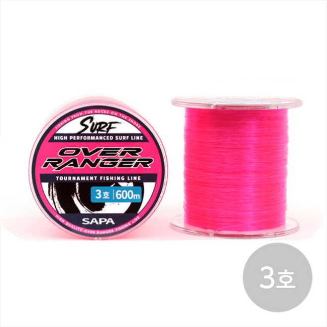오버레인저 원투전용라인 600m 형광핑크 나일론줄, 단품, 1개