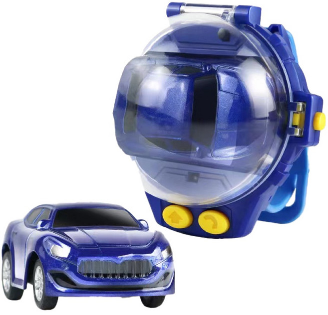 手錶遙控車 迷你兒童遙控車 電動遙控車, 藍色, 1個