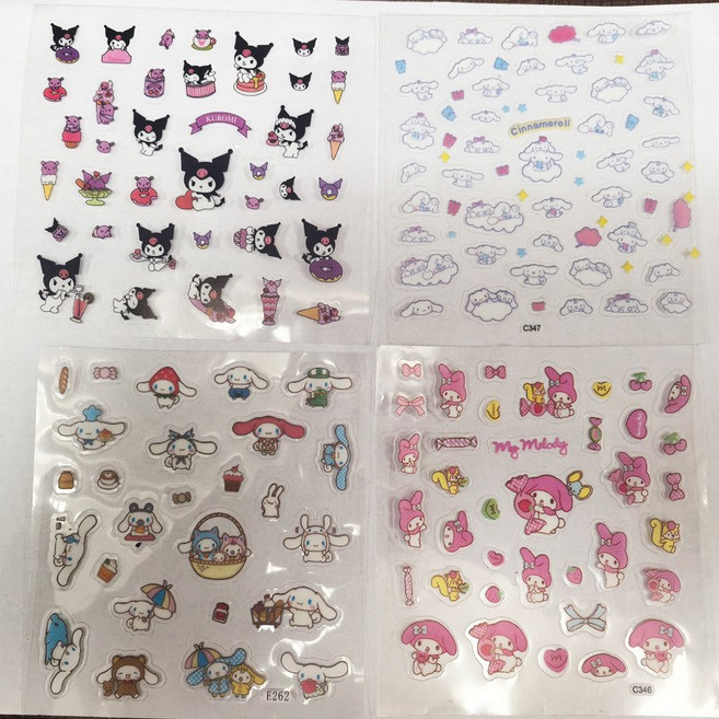 桌面六宮格收納盒髮飾收納盒學生宿舍收納盒抽屜家用分格儲物盒子, 1個, 三麗鷗隨機卡通貼紙10張:如圖