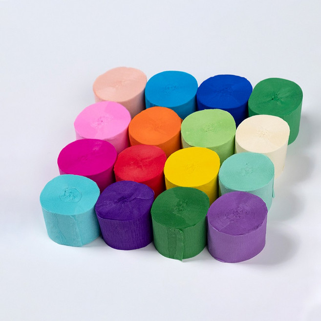 star starred 파티 스트리머 Roll 미니 주름지(mini crepe paper), 16컬러 세트
