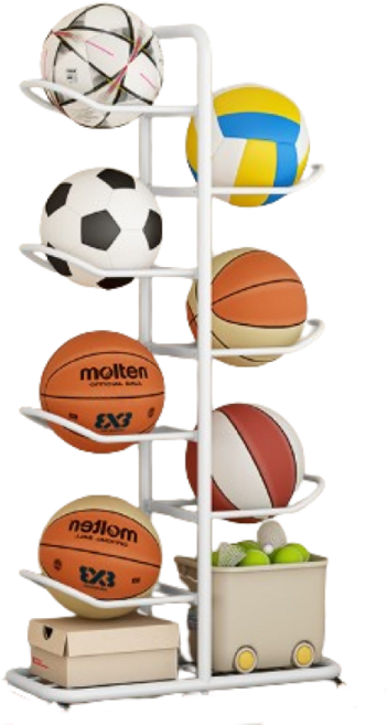 공거치대 축구공 보관함 농구공 정리대 정리함 받침대, 화이트, 1개