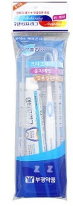 안티프라그 치약 칫솔 세트 여행용 사무실 양치, 1개, 1