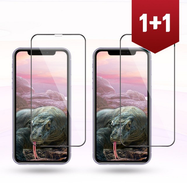 투에이비 글라스 1+1 아이폰11 3D풀커버 강화유리 보호필름, 2개