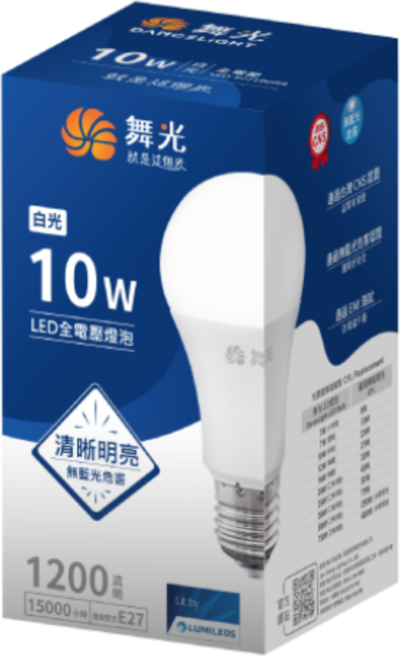 舞光 10w LED全電壓燈泡 清晰明亮 無藍光危害, 白色, 1個