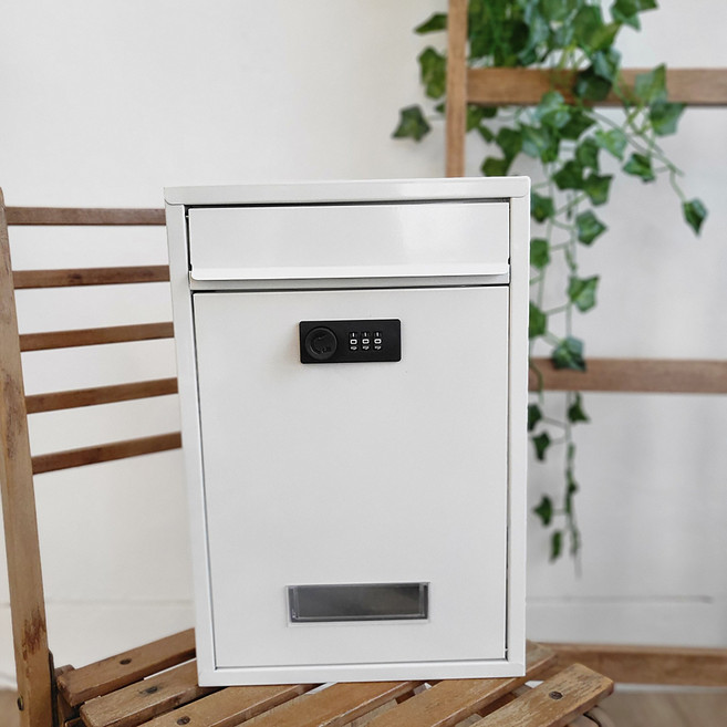 다세대우체통 스마트 비밀번호우체통 전원주택우편함 건의함 모금함 고객소리함 다용도박스, 화이트