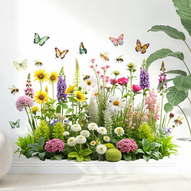 태쓰 인테리어 스티커 식물 나무 벽 포인트 스티커, 작은식물원