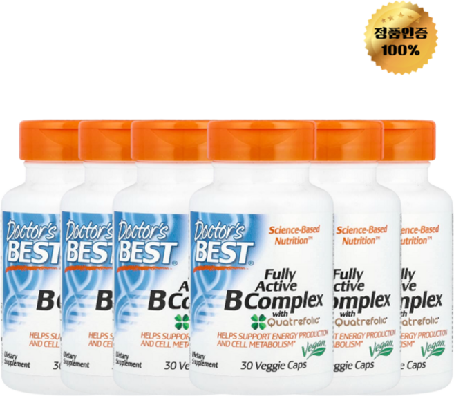 3+3 닥터스 베스트 완전 활성 비타민B 복합체 베지 캡슐 30정, 6개