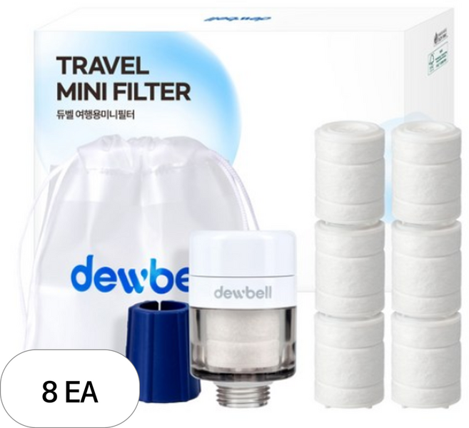 듀벨 여행용 미니필터 화이트 + 리필필터 6p 세트, 8세트, 무향