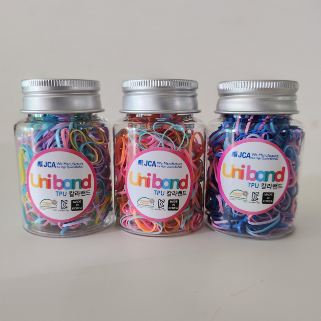 유니밴드 안아픈 아기 칼라 고무줄 소형 3개(유아용)