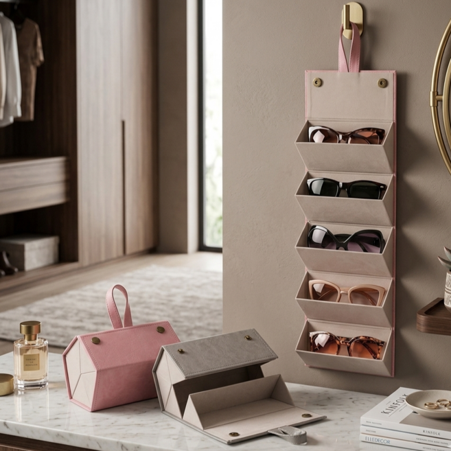 휴대용 선글라스 안경 케이스 보관함 벽걸이 접이식 수납 5구