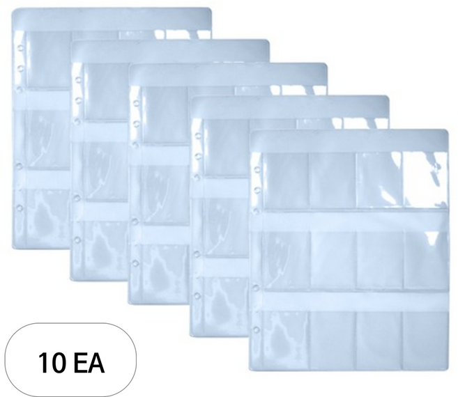 투영디자인 6공 바인더 띠부씰 속지 24포켓, 1개입, 10개