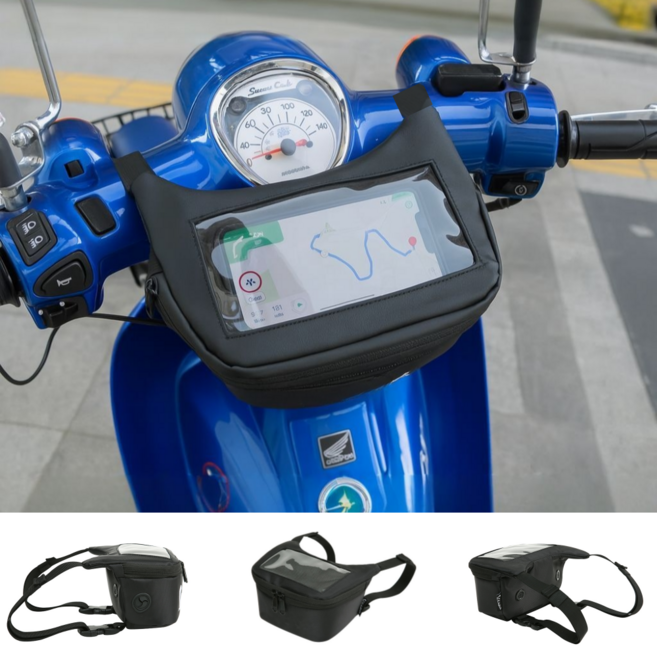 핏타스틱 바이크 프론트백 핸들가방 다용도수납, 블랙