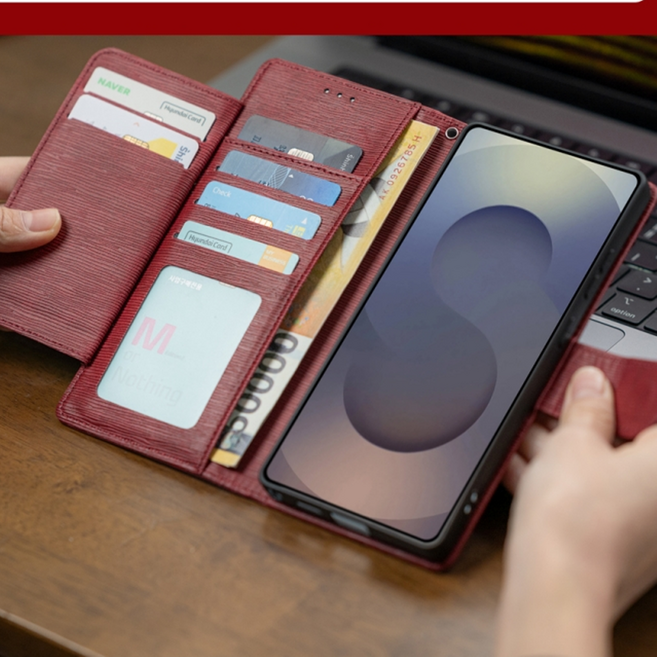 더블포켓 갤럭시S21용 다이어리 케이스/이중지갑형/멀티카드수납