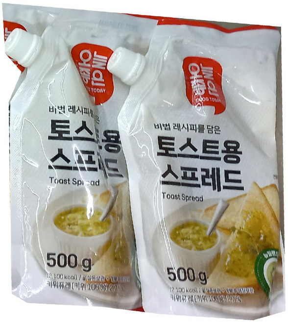 오늘좋은 토스트용 스프레드, 2개, 500g