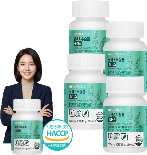 국내산 삼백초 추출물 대용량 HACCP 인증, 4개, 90정