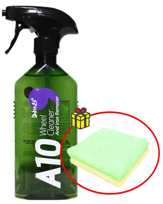 도깨비 휠클리너 세정제 아이언 리무버 중성 휠 철분 제거제 타이어 세정제 500ml+타월, 1개, 500ml