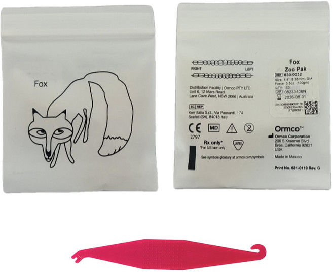 e75 치아교정고무줄 교정기 고무줄 1봉지 의료기기 허가 제품, 여우(6.35mm), 1개