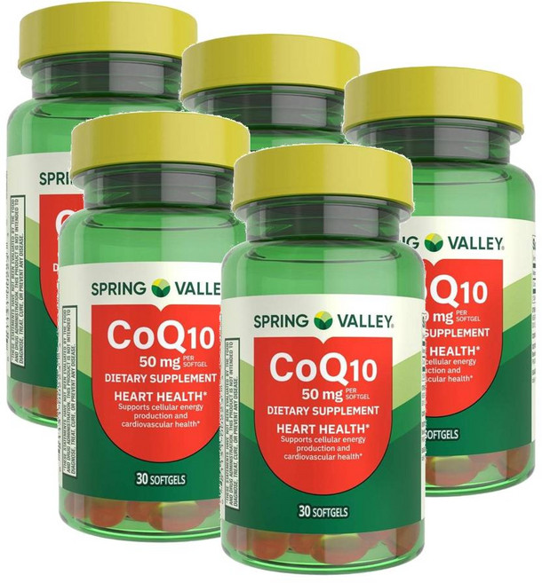 스프링밸리 코큐텐 코엔자임큐텐 50mg 소프트젤 Spring Valley CoQ10, 5개, 30정