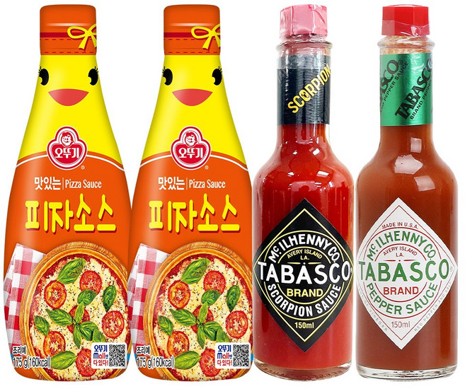 오뚜기 피자소스 175g 2개+스콜피온소스 150ml 1개+핫소스 150ml 1개, 1세트