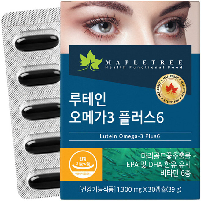 메이플트리 루테인오메가3 플러스6 30캡슐 1300mg, 단일속성, 30정, 1개