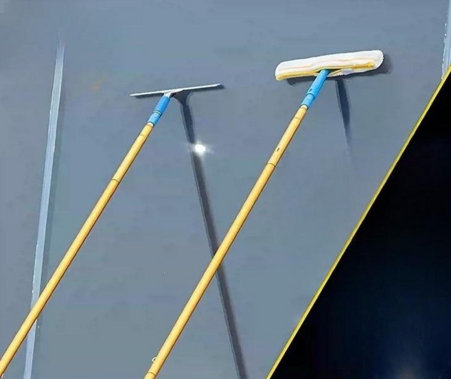 외벽 와이퍼 고층 창문닦이 밀대 건물 유리창 닦이 전문 청소도구, 5m, 1개