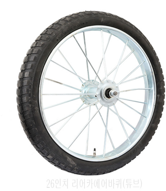 홍익상사 리어카바퀴 26인치 수레바퀴 에어바퀴 튜브바퀴 수입공기바퀴 26X2 1/2, 1개, 1개