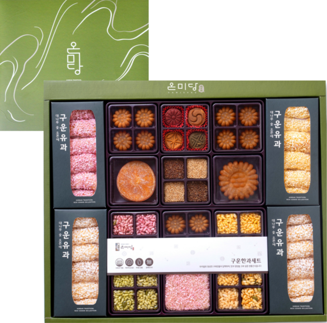 온미당 기름0% 구운유과 명절 한과 선물세트 (쇼핑백 포장), 460g × 1세트, 1세트, 460g