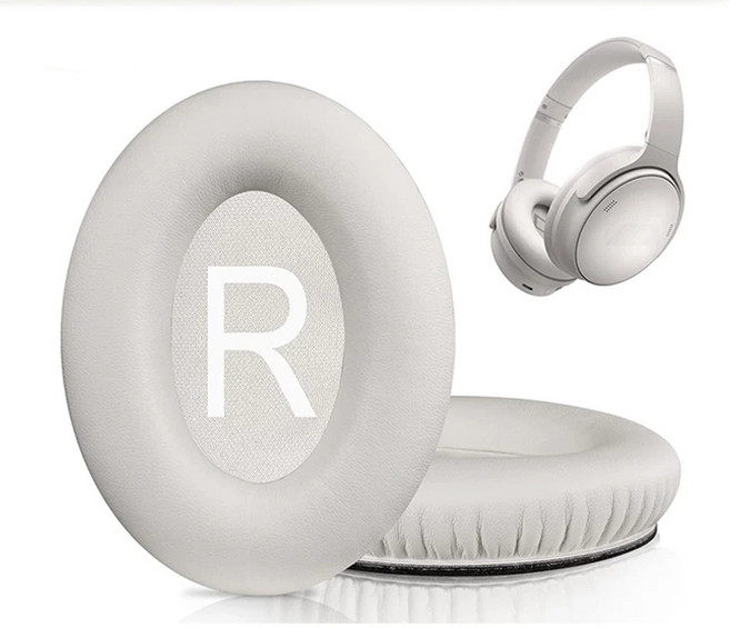 보스 QC45 호환 이어패드 커버 쿠션 스폰지 캡 헤드폰 헤드셋 교체 솜, 화이트 1쌍