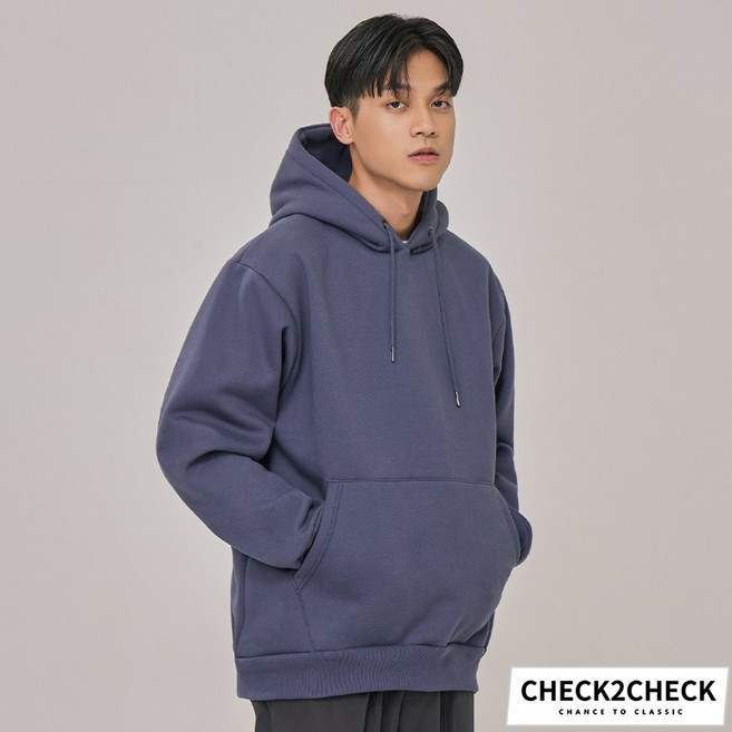 Check2Check 厚磅舒暖綿絨帽T 寬鬆落肩男女共穿 長袖刷毛 CB00-030030