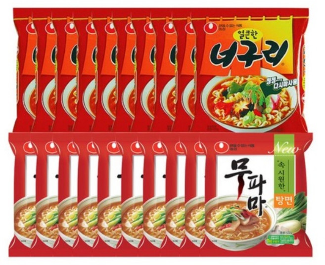 농심 무파마 10개 + 농심 너구리 얼큰한맛 10개, 20개