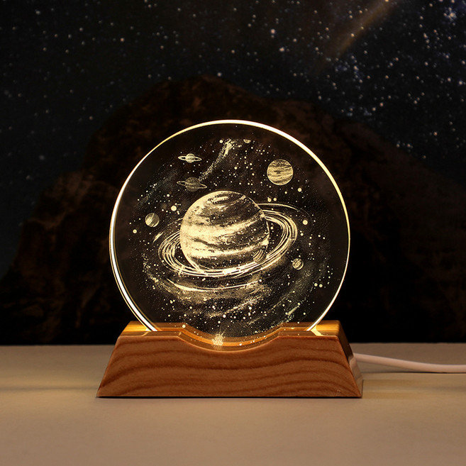 3D水晶擺件 水母小夜燈, 木星家族