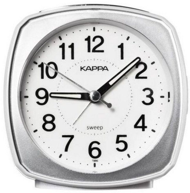 KAPPA 저소음 삐삐 알람 탁상시계, 실버