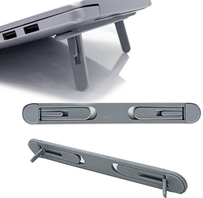 아이엔조이 높이 각도 조절 접이식 휴대용 노트북 거치대 스탠드 받침대 킥스탠드 INJ-NS01, 1개, 그레이