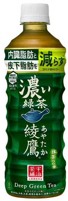 코카·콜라 아야타카 진한 녹차 525mlPET ×24개 [기능성 표시 식품], 24개, 525ml