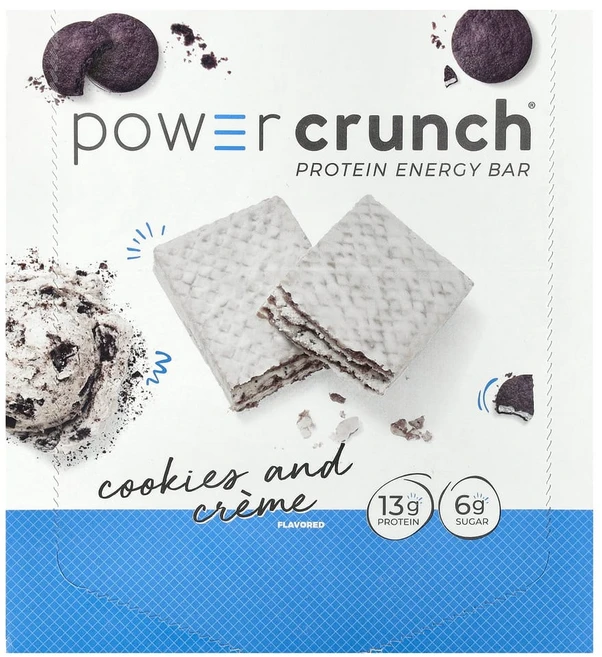 비엔알지 파워 크런치 단백질 에너지 바 오리지널 쿠키 앤 크림 12 바 각 1.4 oz (40 g), 1개, 40g - 쿠팡